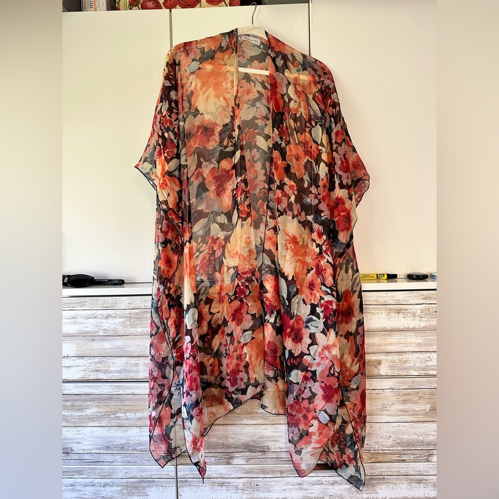 SaltyLemon Floral Sheer Kimono